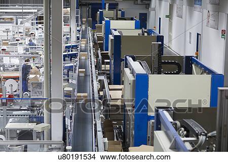 Picture - View of a paper packaging factory. Fotosearch
