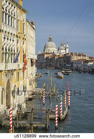 Stock Photo - View of the church of Santa Maria Della Salute from the Grand Canal, Venice, Veneto, Italy. Fotosearch