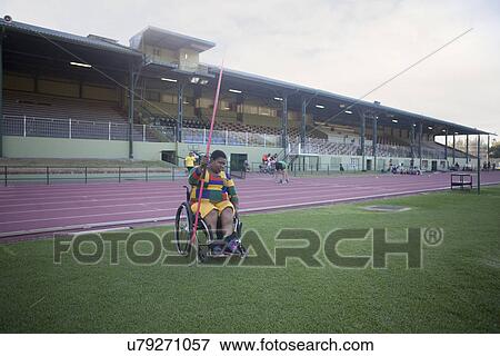 Wheelchair javelin thrower View Large Photo Image Stock Photo - Wheelchair javelin thrower. Fotosearch