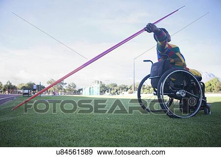 Wheelchair javelin thrower View Large Photo Image Stock Photo - Wheelchair javelin thrower. Fotosearch