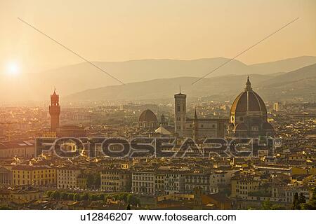 Stock Photo - Cityscape with Florence cathedral, Florence, Tuscany, Italy. Fotosearch