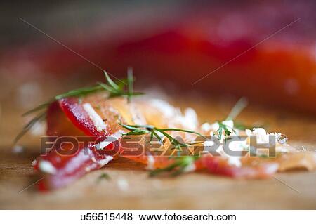 Gravlax, close up View Large Photo Image Stock Photo - Gravlax, close up. Fotosearch