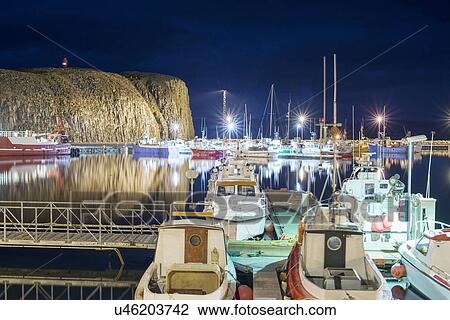 Harbour at dusk, Stykkisholmur, Snaefellsnes, Iceland View Large Photo Image Stock Image - Harbour at dusk, Stykkisholmur, Snaefellsnes, Iceland. Fotosearch