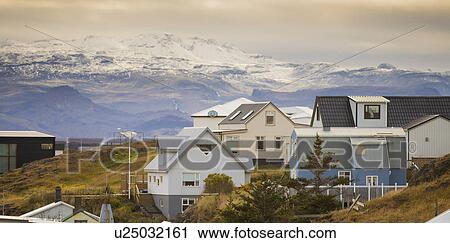 Houses in village of Stykkisholmur, Snaefellsnes, Iceland View Large Photo Image Stock Image - Houses in village of Stykkisholmur, Snaefellsnes, Iceland. Fotosearch