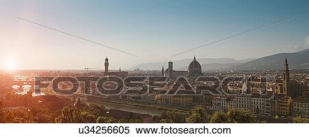 Stock Photography - Panoramic cityscape, Florence, Tuscany, Italy. Fotosearch