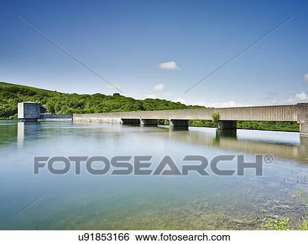 Stock Photograph - Reservoir on Wimbleball Lake, Exmoor National Park, England, UK. Fotosearch