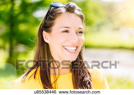 Smiling woman View Large Photo Image Stock Photograph - Smiling woman. Fotosearch