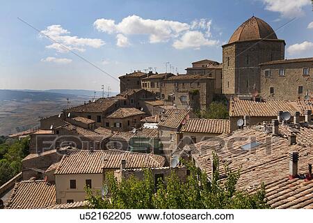 Stock Photography - View of Volterra, Tuscany, Italy. Fotosearch