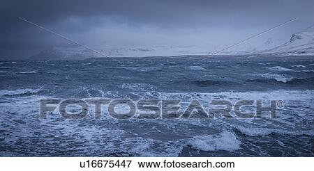 Winter storm at sea, Olafsvik, Snaefellsnes, Iceland View Large Photo Image Stock Photo - Winter storm at sea, Olafsvik, Snaefellsnes, Iceland. Fotosearch