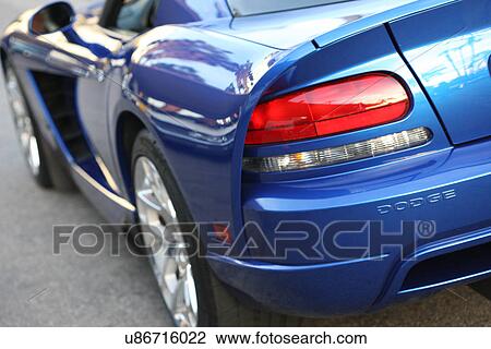 Blue Dodge sports car View Large Photo Image Stock Image - Blue Dodge sports car. Fotosearch