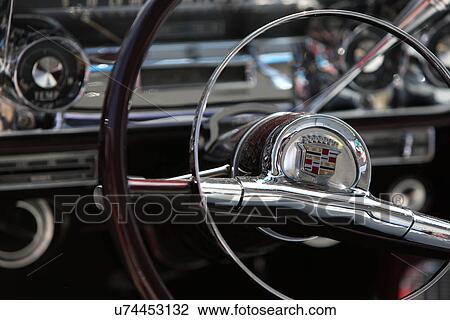 Stock Image - Cadillac steering wheel. Fotosearch