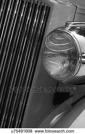 Classic car headlight View Large Photo Image Stock Photo - Classic car headlight . Fotosearch