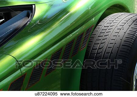 Stock Photography - Green sports car. Fotosearch