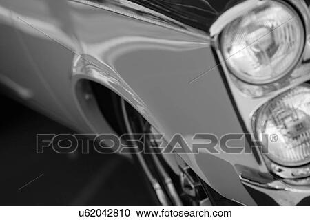 Stock Image - Headlight and front fender. Fotosearch