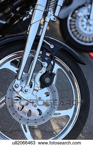 Stock Image - Motorcycle wheels . Fotosearch
