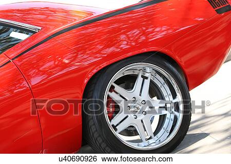 Stock Photograph - Red hot rod. Fotosearch