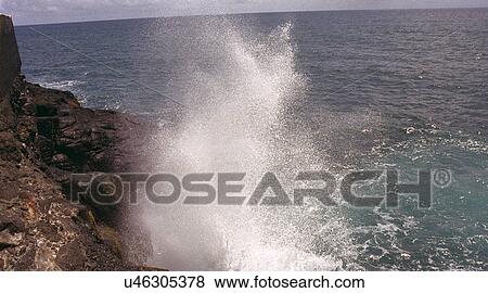 Stock Photo - Waves crashing . Fotosearch
