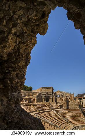 Stock Photo - Ancient Roman amphitheater. Fotosearch