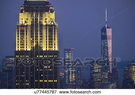 City skyline at dusk View Large Photo Image Stock Photo - City skyline at dusk. Fotosearch