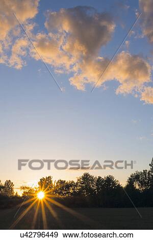 Stock Photo - Clouds in sunset sky. Fotosearch