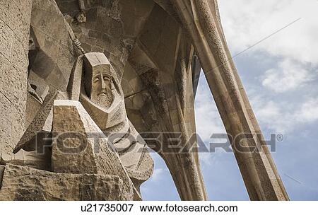 Stock Photo - Detail of Sagrada Familia Church by Antonio Gaudi. Fotosearch