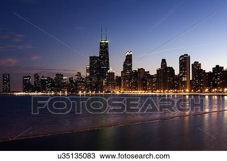 Downtown seen from North Avenue Beach View Large Photo Image Stock Image - Downtown seen from North Avenue Beach. Fotosearch