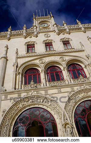 Stock Image - Facade of Lisbon Train Station. Fotosearch