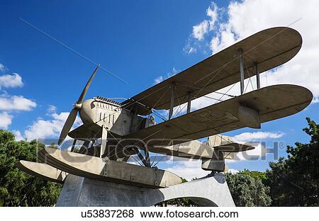 Stock Photo - First plane to cross Atlantic west bound from Portugal to Brazil. Fotosearch