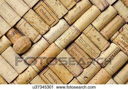 Stock Image - Full frame of wine corks. Fotosearch