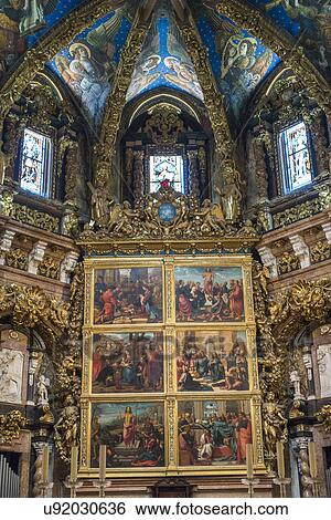 Stock Photograph - Interior of Santa Iglesia Cathedral. Fotosearch