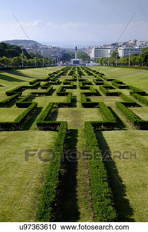 Stock Image - Ornamental hedge in Park of Edward VII. Fotosearch