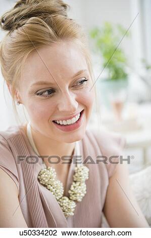 Portrait of smiling beautiful woman View Large Photo Image Stock Image - Portrait of smiling beautiful woman. Fotosearch