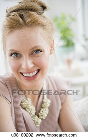 Portrait of smiling beautiful woman View Large Photo Image Stock Image - Portrait of smiling beautiful woman. Fotosearch