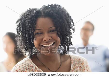 Portrait of smiling woman View Large Photo Image Stock Photo - Portrait of smiling woman. Fotosearch
