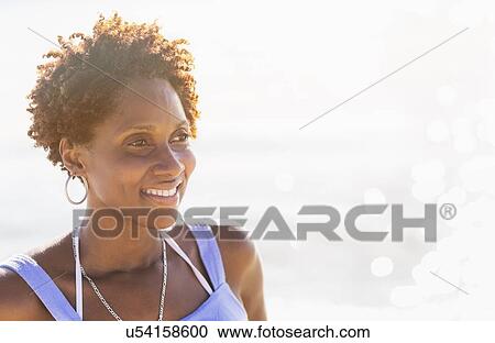 Portrait of woman on beach View Large Photo Image Stock Image - Portrait of woman on beach. Fotosearch