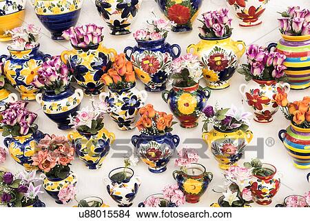 Picture - Pottery at market. Fotosearch