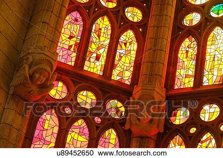 Stock Image - Sagrada Familia church interior. Fotosearch