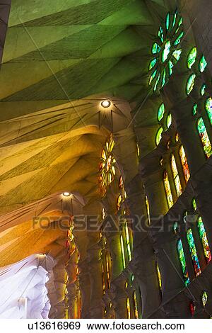 Sagrada Familia church interior View Large Photo Image Stock Photo - Sagrada Familia church interior. Fotosearch