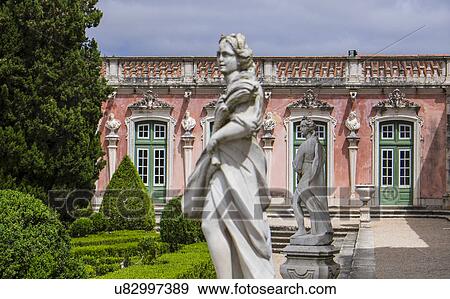 Sculptures in front of Queluz National Palace View Large Photo Image Stock Photo - Sculptures in front of Queluz National Palace. Fotosearch