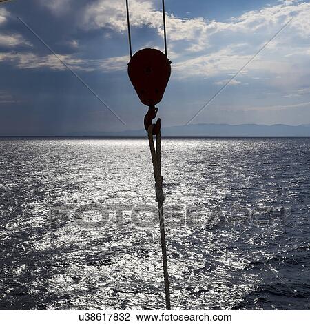 Ship's tackle, Mediterranean Sea View Large Photo Image Stock Image - Ship's tackle, Mediterranean Sea. Fotosearch