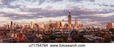 Picture - Skyline against moody sky. Fotosearch