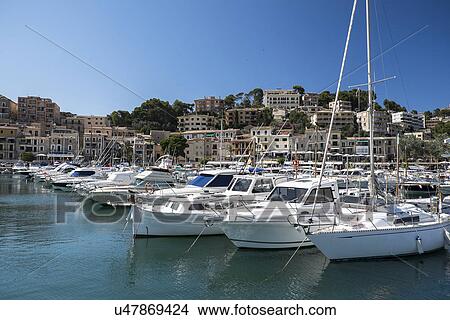 Soller, Mallorca, Boats in marina View Large Photo Image Picture - Soller, Mallorca, Boats in marina. Fotosearch
