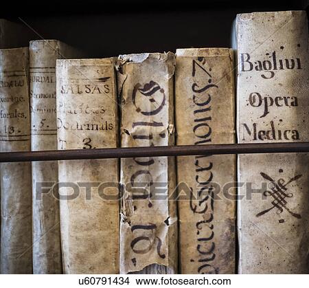 Picture - Spain, Mallorca, Monastery in Valldemossa, Books in library. Fotosearch