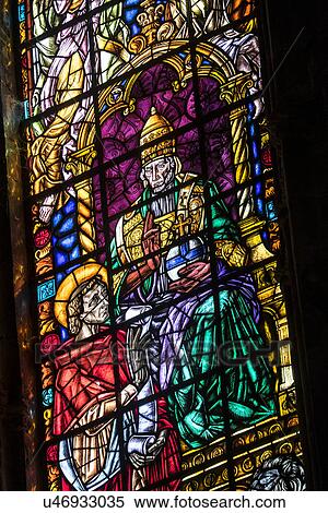 Stock Photography - Stained glass in Monastery of Jeronimos. Fotosearch
