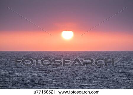 Stock Image - Sunset over sea, Mediterranean Sea. Fotosearch