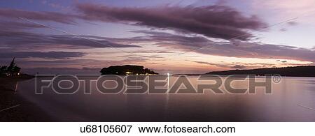 Stock Photo - Vanuatu sunset panorama. Fotosearch