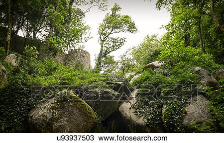 Stock Image - View of Moorish Castle. Fotosearch