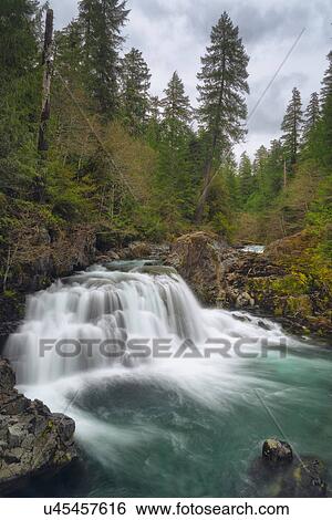 Stock Photograph - Waterfall on Santiam river. Fotosearch