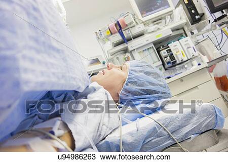 Stock Image - Woman at hospital. Fotosearch