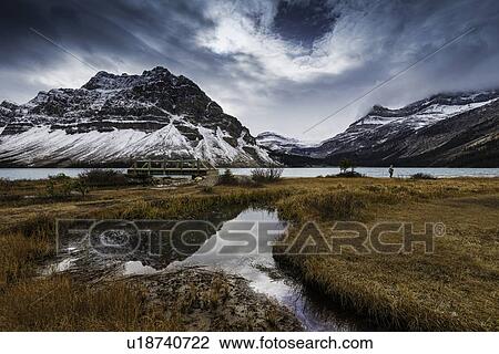 Stock Image - Bow Lake in Banff National Park. Fotosearch